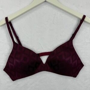 Body by Victoria IPEX Burgundy Diamond Pattern Full Coverage Bra 36B